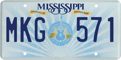 MS license plate MKG571