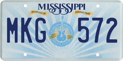 MS license plate MKG572