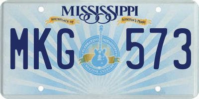 MS license plate MKG573