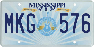 MS license plate MKG576