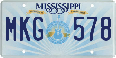 MS license plate MKG578