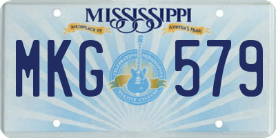 MS license plate MKG579