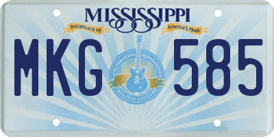 MS license plate MKG585