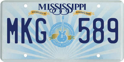 MS license plate MKG589