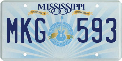 MS license plate MKG593