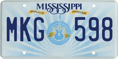 MS license plate MKG598