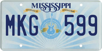 MS license plate MKG599