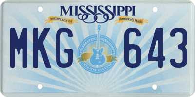 MS license plate MKG643