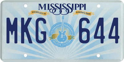 MS license plate MKG644