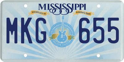 MS license plate MKG655