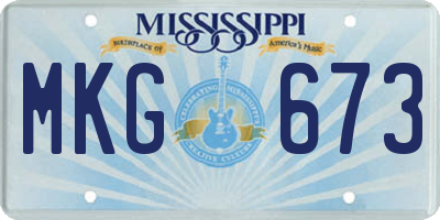 MS license plate MKG673