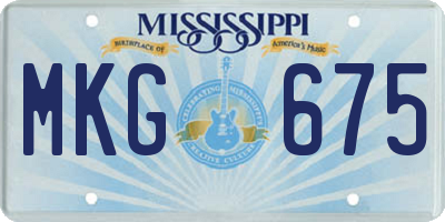 MS license plate MKG675