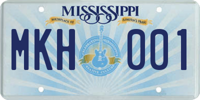 MS license plate MKH001