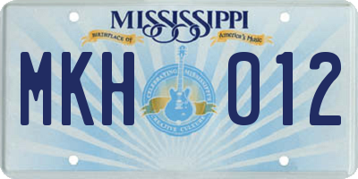 MS license plate MKH012