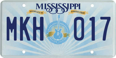 MS license plate MKH017