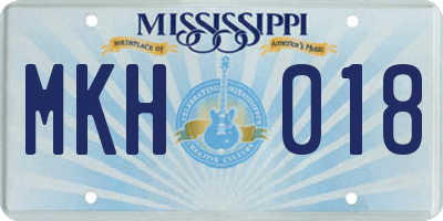 MS license plate MKH018