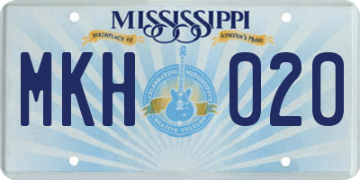 MS license plate MKH020