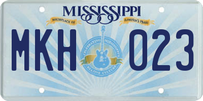 MS license plate MKH023