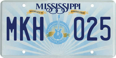 MS license plate MKH025