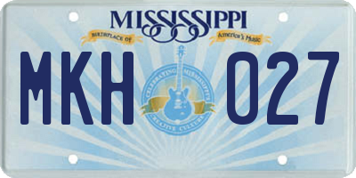 MS license plate MKH027