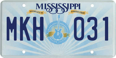 MS license plate MKH031