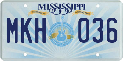 MS license plate MKH036