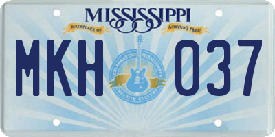 MS license plate MKH037