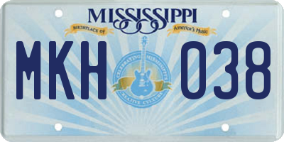 MS license plate MKH038