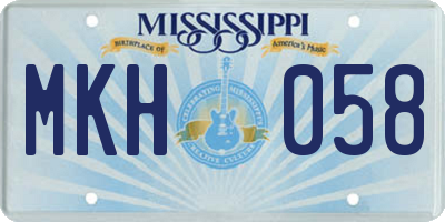 MS license plate MKH058