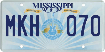 MS license plate MKH070