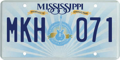 MS license plate MKH071