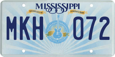 MS license plate MKH072