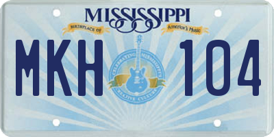 MS license plate MKH104