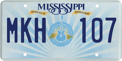 MS license plate MKH107