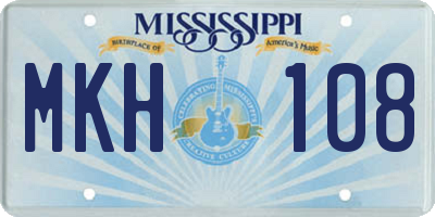 MS license plate MKH108