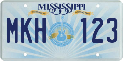 MS license plate MKH123