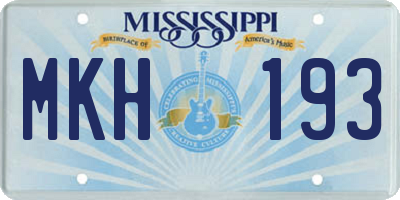 MS license plate MKH193