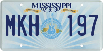 MS license plate MKH197