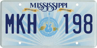 MS license plate MKH198