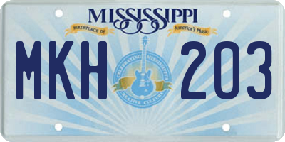 MS license plate MKH203