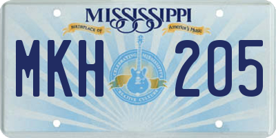 MS license plate MKH205