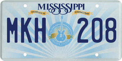 MS license plate MKH208