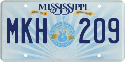 MS license plate MKH209