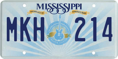 MS license plate MKH214
