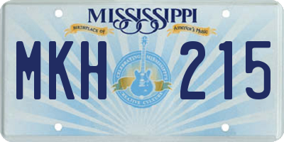 MS license plate MKH215