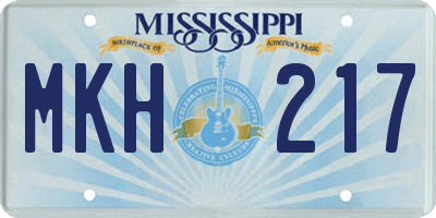 MS license plate MKH217