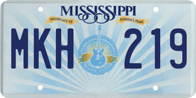 MS license plate MKH219