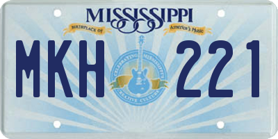 MS license plate MKH221