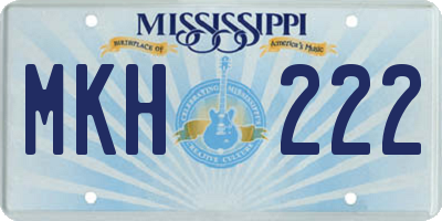 MS license plate MKH222