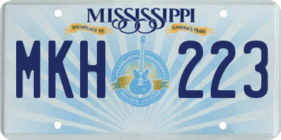MS license plate MKH223